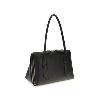 The Attico Black Calf Leather Bos Taurus Shoulder Bag