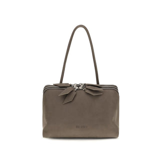 The Attico Gray Calf Leather Bos Taurus Shoulder Bag