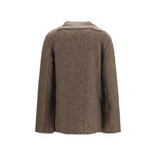 Giorgio Armani Brown Wool Oves Aries Full-Length Jacket