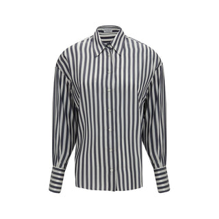Brunello Cucinelli Multicolor Silk Pattern Shirt