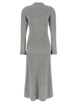 Fabiana Filippi Gray Virgin Wool Midi Dress