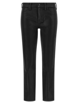 7 For All Mankind Black Cotton Cropped Jeans