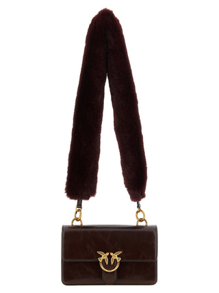 PINKO Bordeaux Calfskin Shoulder Bag