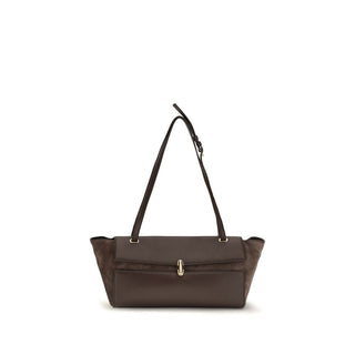 Savette Brown Calf Leather Bos Taurus Shoulder Bag