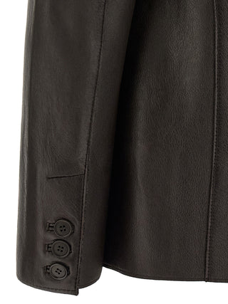 P.A.R.O.S.H. Black Lamb Leather Blazer