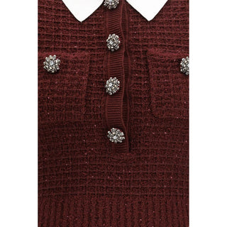 Self-Portrait Bordeaux Polyester Casual Dress