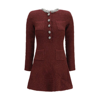 Self-Portrait Bordeaux Polyester Casual Dress