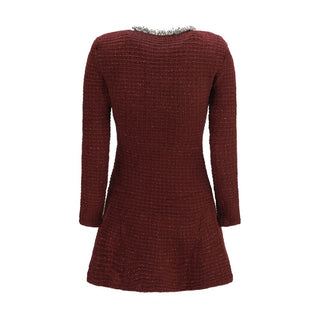 Self-Portrait Bordeaux Polyester Casual Dress