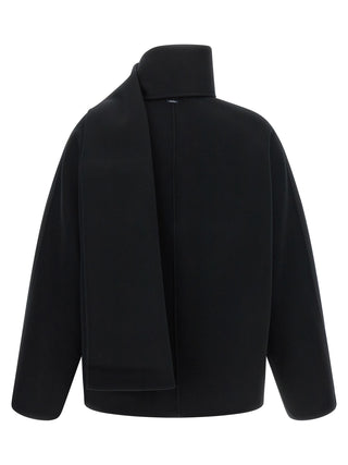 'S Max Mara Black Wool Full-Length Jacket