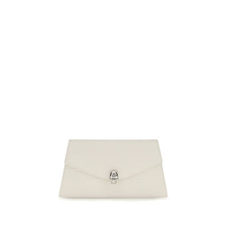 Alexander McQueen White Calf Leather Bos Taurus Clutch Bag