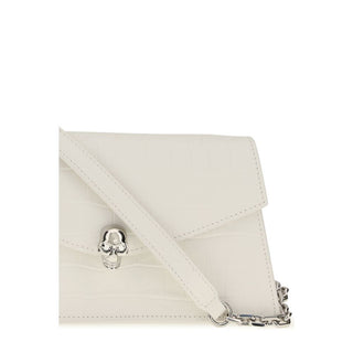Alexander McQueen White Calf Leather Bos Taurus Clutch Bag