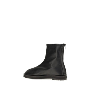 Dear Frances Black Calf Leather Bos Taurus Ankle Boots