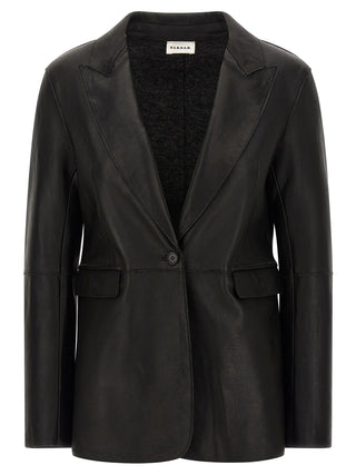 P.A.R.O.S.H. Black Lamb Leather Blazer