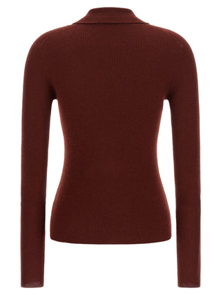 Max Mara Bordeaux Cashmere Polo Shirt