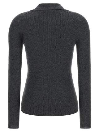 Max Mara Gray Cashmere Polo Shirt