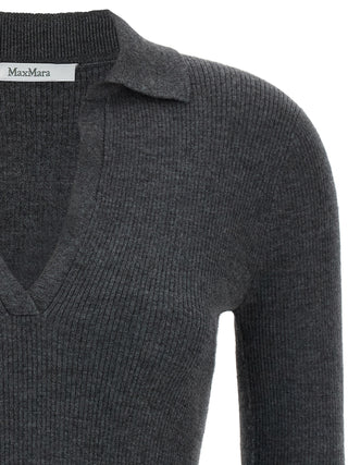 Max Mara Gray Cashmere Polo Shirt