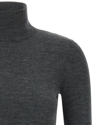 Max Mara Gray Virgin Wool Cardigan