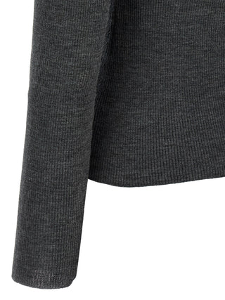 Max Mara Gray Virgin Wool Cardigan