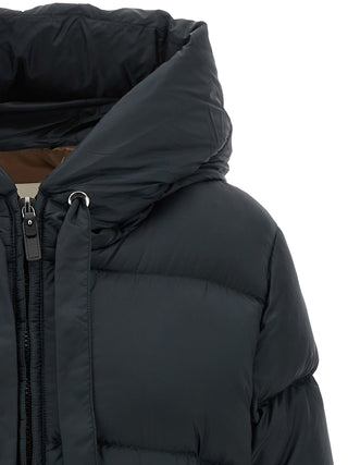 Max Mara Blue Polyester Full-Length Jacket