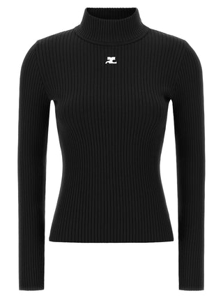 Courrèges Black Viscose Cardigan