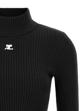 Courrèges Black Viscose Cardigan