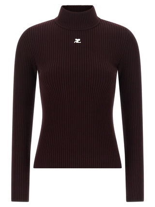 Courrèges Bordeaux Viscose Cardigan
