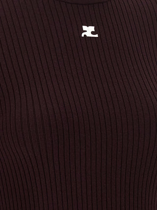 Courrèges Bordeaux Viscose Cardigan