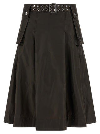 Ganni Brown Polyamide Midi Skirt