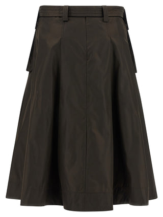 Ganni Brown Polyamide Midi Skirt