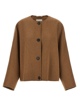 'S Max Mara Brown Wool Full-Length Jacket