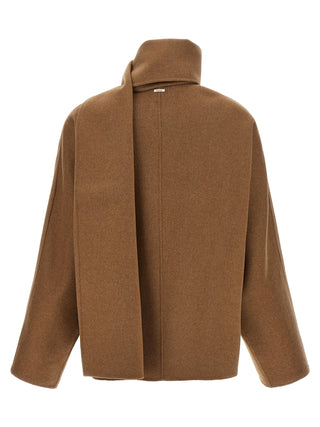 'S Max Mara Brown Wool Full-Length Jacket