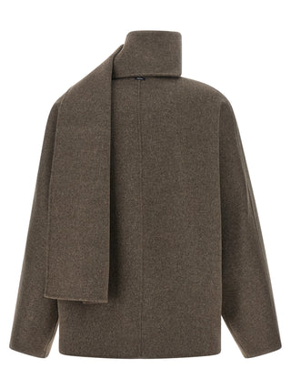 'S Max Mara Brown Wool Full-Length Jacket