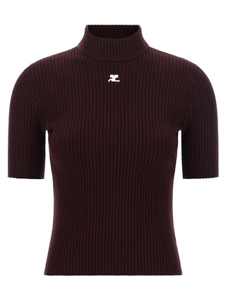 Courrèges Bordeaux Viscose Sweatshirt