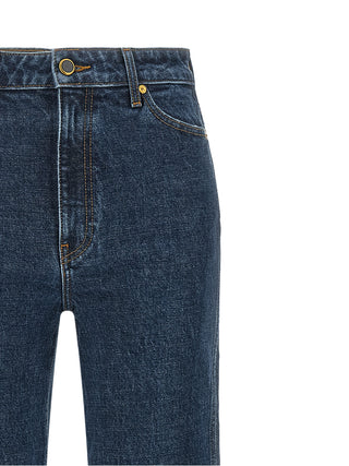 Khaite Blue Cotton Straight-Leg Jeans