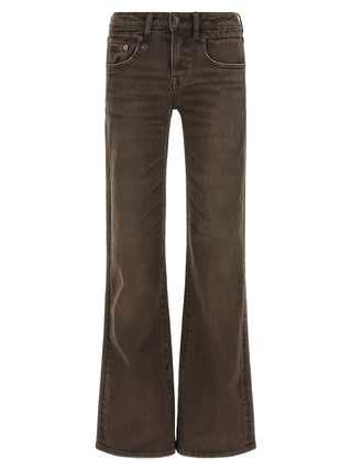 R13 Brown Cotton Flared Jeans