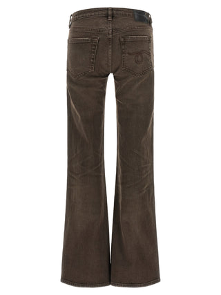 R13 Brown Cotton Flared Jeans