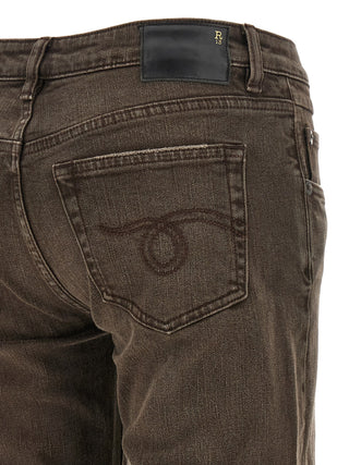 R13 Brown Cotton Flared Jeans