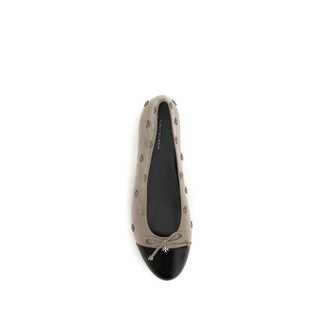 Tory Burch Beige Calf Leather Bos Taurus Ballet Flats