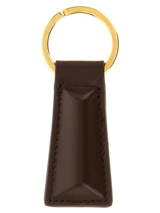 Jil Sander Brown Calfskin Keychain
