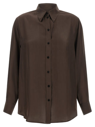 XACUS Brown Silk Blouse