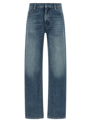 MM6 Maison Margiela Blue Cotton Straight-Leg Jeans