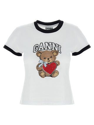 Ganni White Cotton T-Shirt
