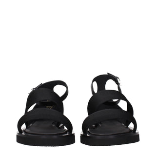 Max Mara Black Fabric Flat Sandals
