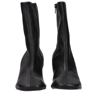Dries Van Noten Black Leather Ankle Boots