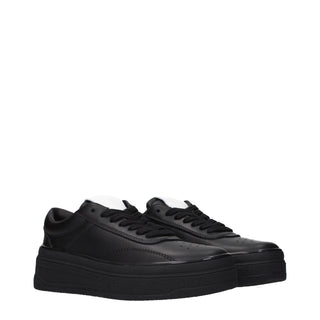 Jil Sander Black Leather Platform Sneakers