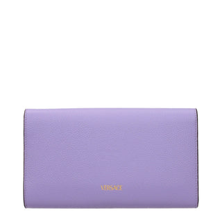 Versace Purple Leather Clutch Bag