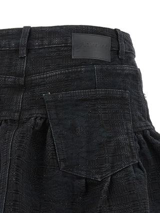 Ganni Black Cotton Long Skirt