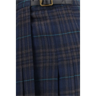 Burberry Blue Polyester Long Skirt