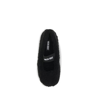 Moon Boot Black Fur Ballet Flats
