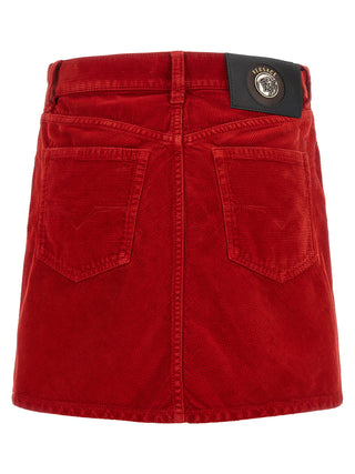 Versace Red Cotton Long Skirt